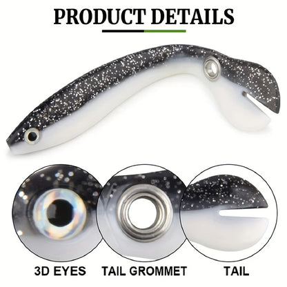 5-Piece Bionic Soft Bait with Sliding Mechanism - Realistic 10cm / 3.9inch -Bass, Carp, Pike and other Species