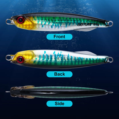 Goture Fishing Lure, Metal  Jig ,with  Single Head-Hook & Bright Body