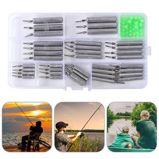 90pcs  Sinkers, Slim Drop Shot Weight Set with Storage Box, Multiple Sizes, Drop Shot Fishing