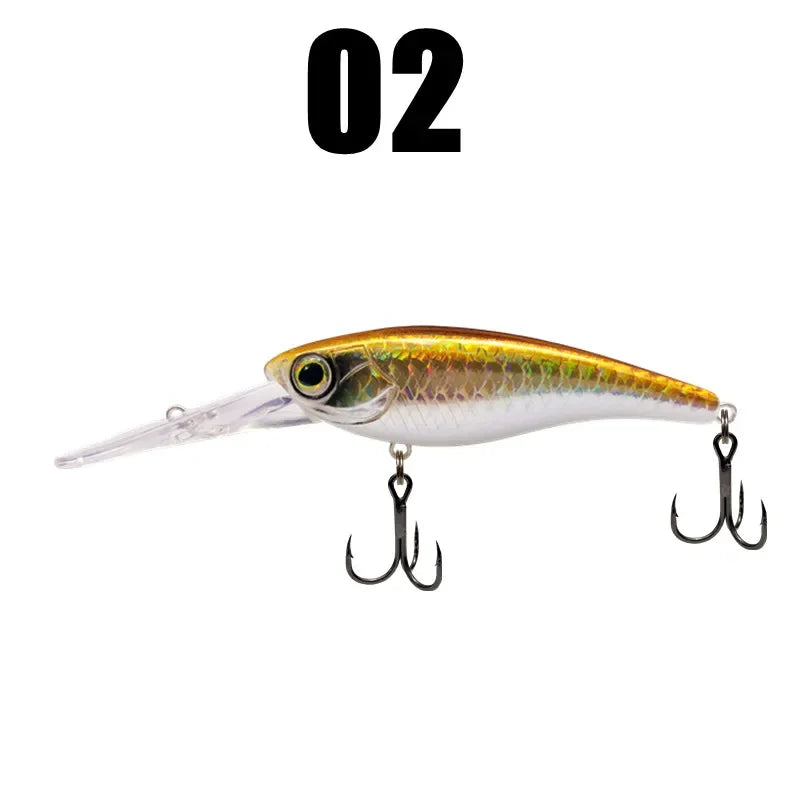 GREENSPIDER Suspending Crankbait-Minnow/ 65mm 10g Shad Hard Bait, Deep Diver, Depth 1.5m / Long Casting
BASS, PIKE, TROUT, WALLEYE, SALMON