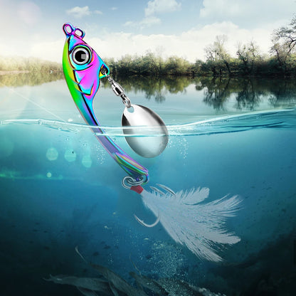 Spinner Bait Metal Vib Fishing Lure- Trolling Wobbler- Sinking Hard Bait for Bass, Trout, Walleye- Freshwater and Saltwater
