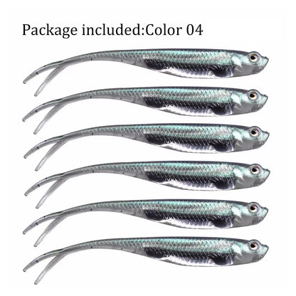 10pcs/12pcs Soft Jerk Baits- 7.5cm 10cm Silicone , For Perch, Bass, Walleye, Pike, Trout Fishing