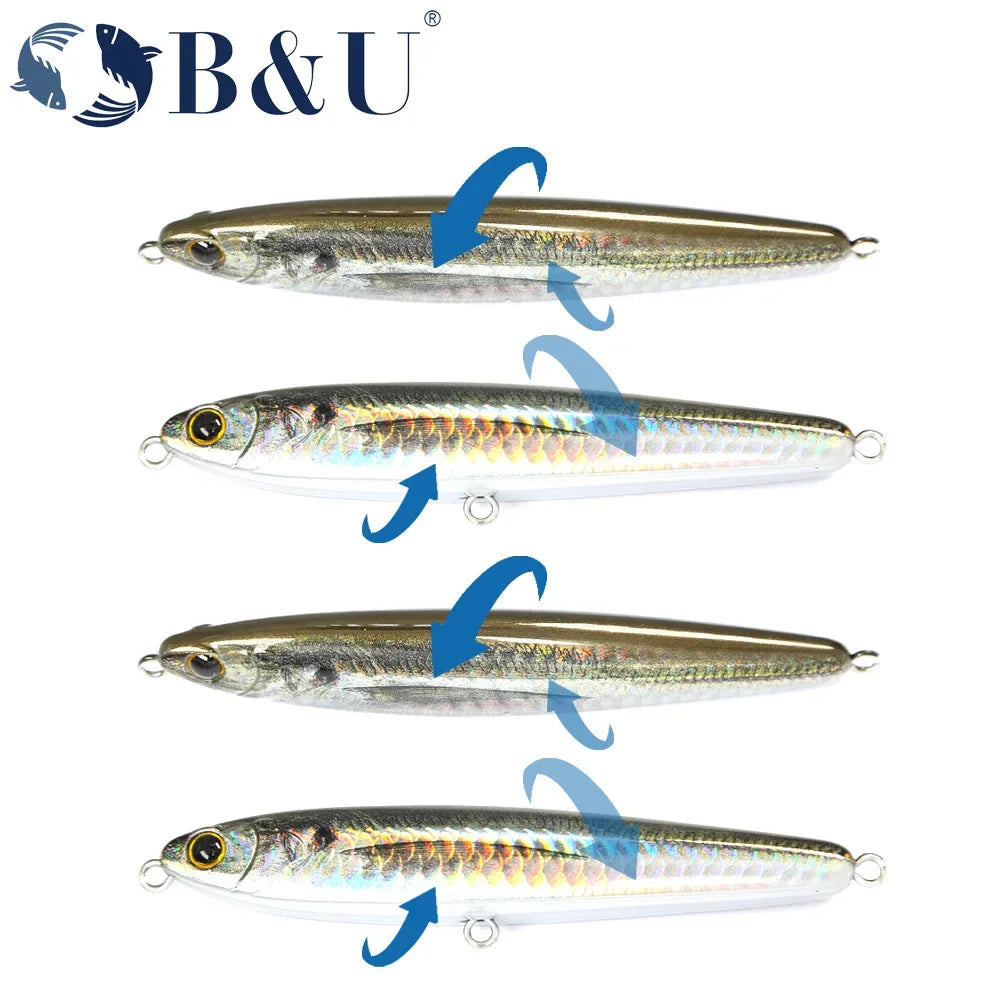B&U Sinking Pencil Lure- Weight System- Great for Suspended Fish