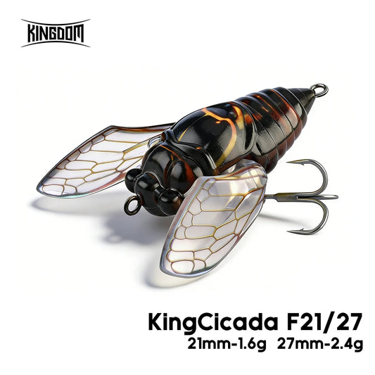 Kingdom 2026 New Cicada Topwater Lure With Wings 21mm 1.6g 27mm 2.4g - Hard Bait For Freshwater Bass or any PREDATOR species
