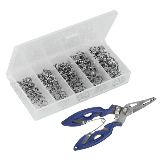 200Pcs Fishing Split Rings Set 5 Size Stainless Steel O Rings , Connector For  Fishing
