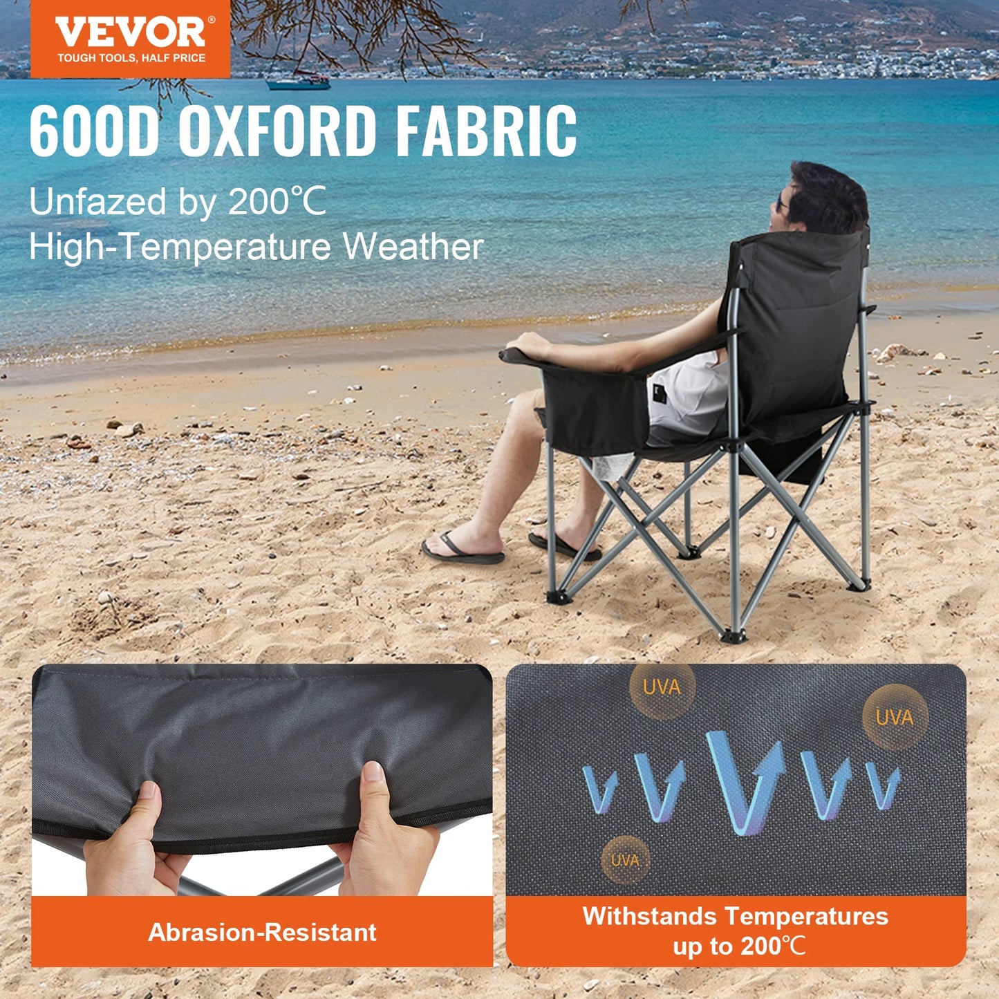 SucceBuy Outdoor Camping Chair, 350lbs High Load- Ultralight Folding Chair- Portable Beach, Hiking, Picnic, Travel Seat, Fishing Tool