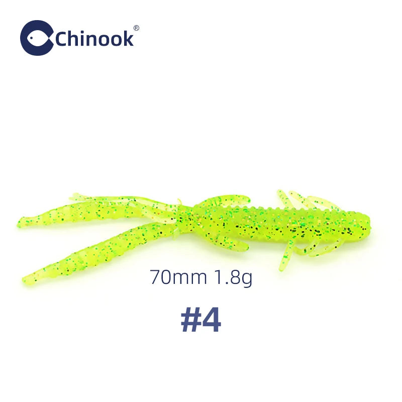 Chinook Split Tail, Soft Bait - Silicone Finesse Bait, Crawfish
