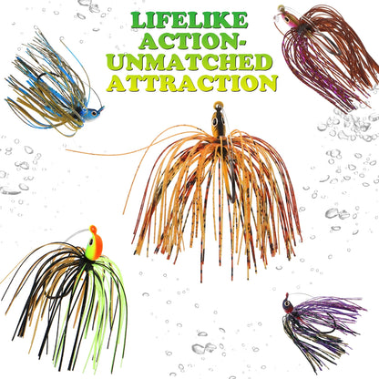 Bass Jigs Swim Jigs for Bass Fishing Jigs 5PCS 1/4oz 3/8oz Weedless Fishing Lures for Bass Pike Walleye Muskie