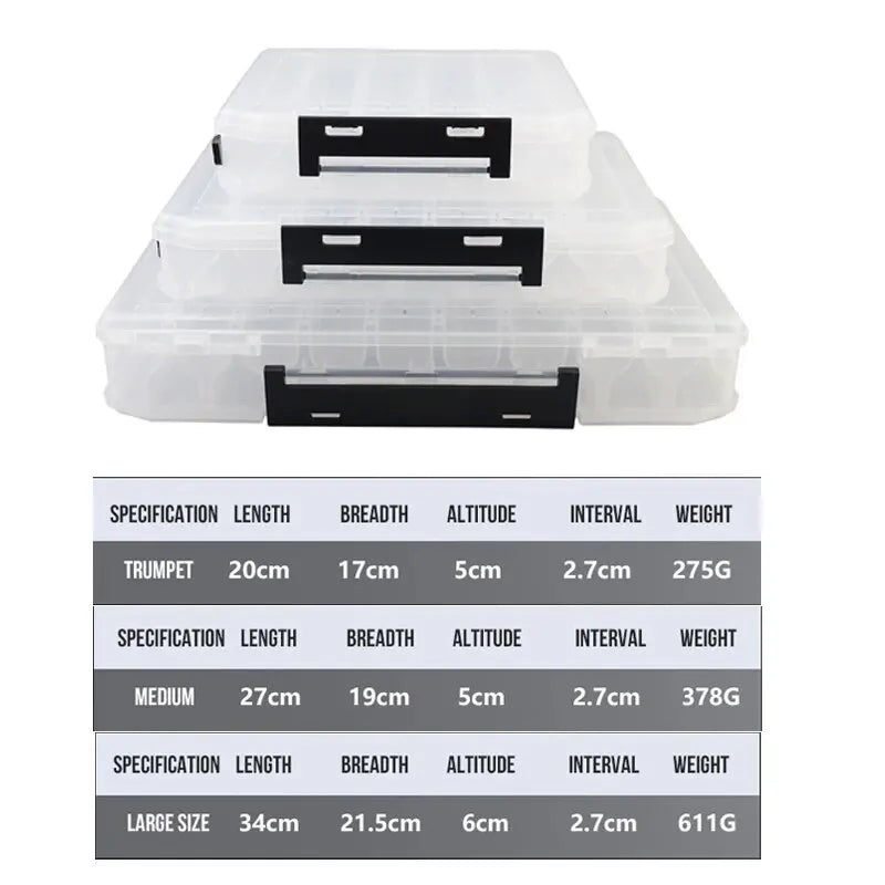 TAIYU 10/14/18 Compartment Double Sided Large Fishing Tackle Box for Storage Big Baits , High Quality Fishing Box
