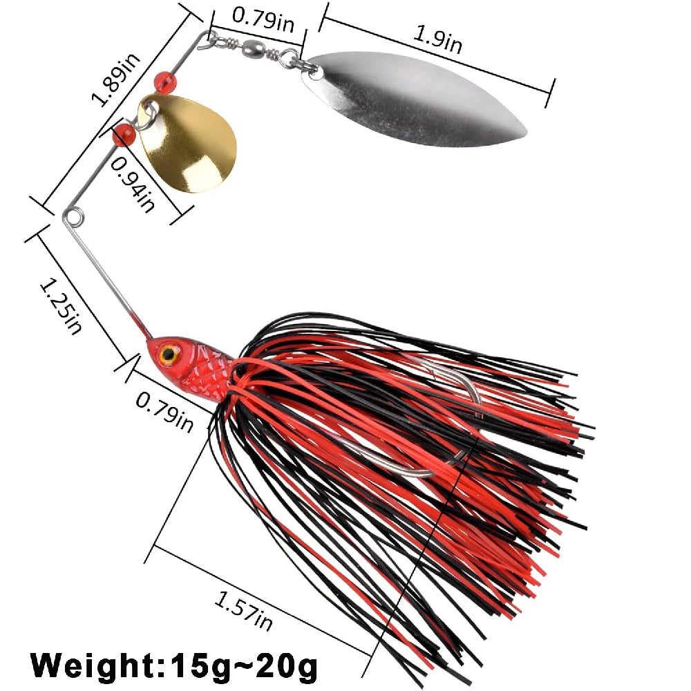 6pcs  Spinnerbait set- Great for BASS, PIKE, TROUT & other PREDATORS