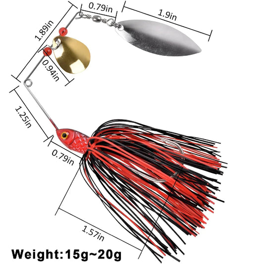 6pcs  Spinnerbait set- Great for BASS, PIKE, TROUT & other PREDATORS