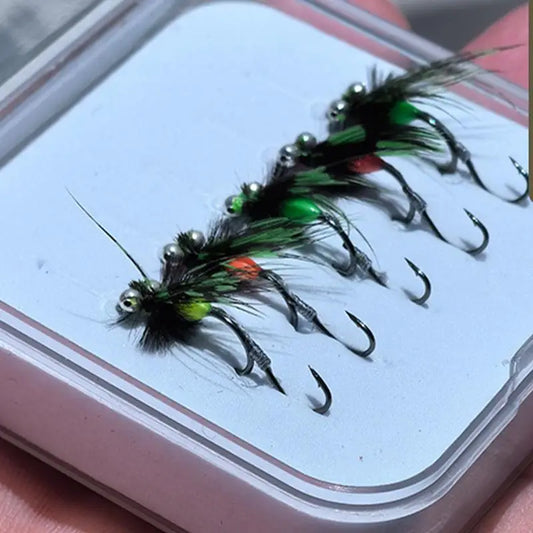 Fly - 5 Pcs Fly Assortment Dry Fly Vibrant Colors Handmade Fly Fishing Kit- Lures For Saltwater And Freshwater