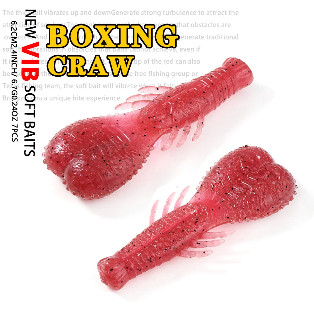 SUNMILE Stick Bait 6.2cm6.6g Weighted Soft Plastics, Craw,  For Bass