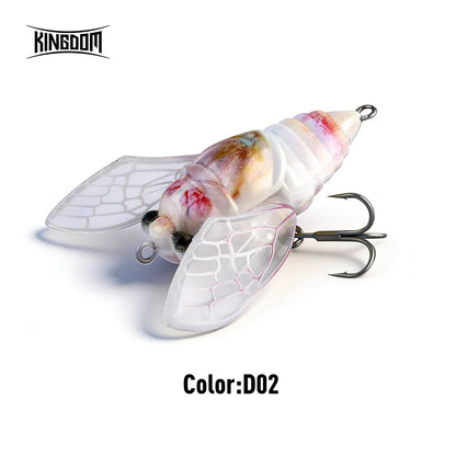 Kingdom 2026 New Cicada Topwater Lure With Wings 21mm 1.6g 27mm 2.4g - Hard Bait For Freshwater Bass or any PREDATOR species
