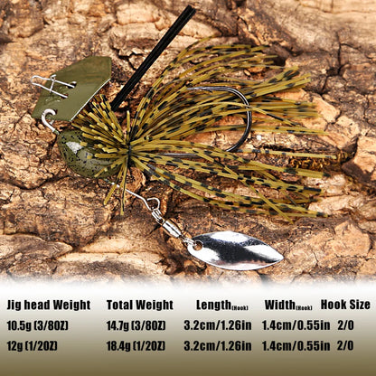 B&U Bladed Chatterbait Jig- Pike, Bass, Trout, Walleye