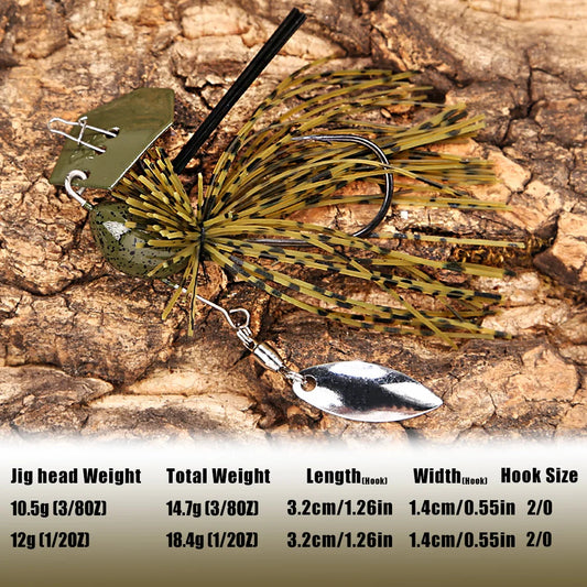 B&U Bladed Chatterbait Jig- Pike, Bass, Trout, Walleye