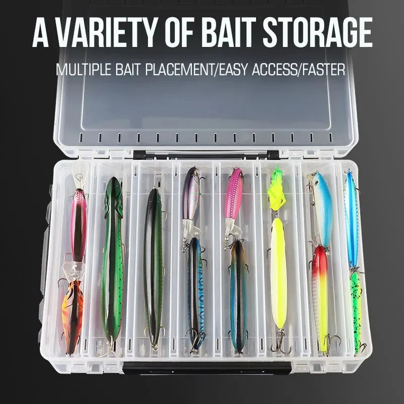 TAIYU 10/14/18 Compartment Double Sided Large Fishing Tackle Box for Storage Big Baits , High Quality Fishing Box