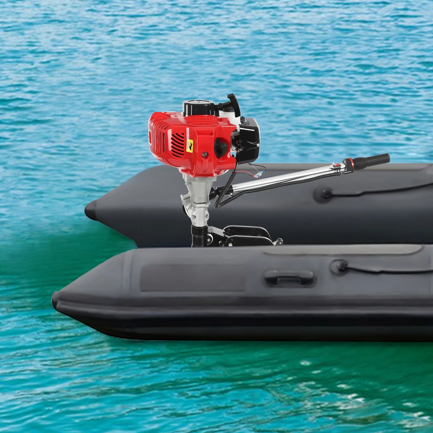 2 Stroke, 6 HP 63CC Air-cooled Gasoline Outboard Motor- Fishing Engine for  Boat, with Outboard Motor Shaft