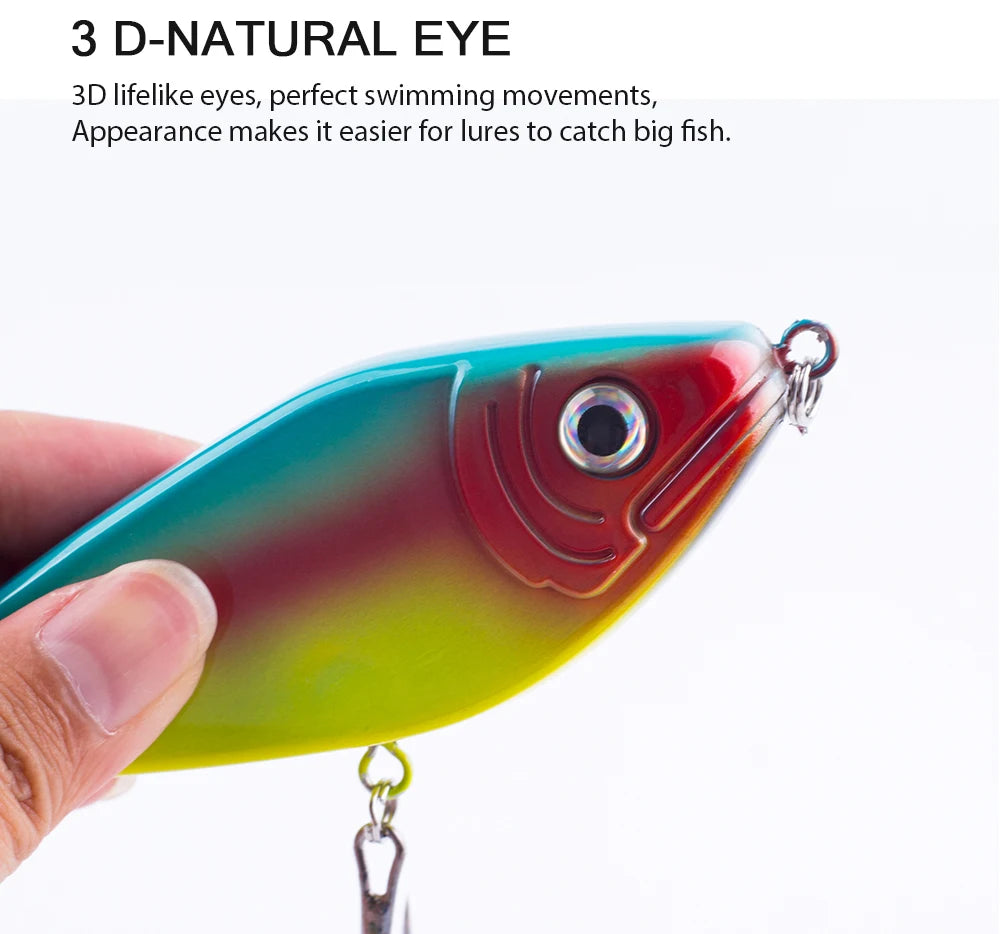 Hanlin Glide/Jerk-bait 75/90/120/150/mm 
FOR BASS, WALLEYE, PIKE, MUSKY, STEELHEAD, SALMON, CATFISH, STRIPERS & INSHORE SPECIES LIKE DRUM, SNOOK, SPECKLED TROUT