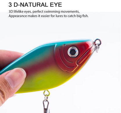 Hanlin Glide/Jerk-bait 75/90/120/150/mm 
FOR BASS, WALLEYE, PIKE, MUSKY, STEELHEAD, SALMON, CATFISH, STRIPERS & INSHORE SPECIES LIKE DRUM, SNOOK, SPECKLED TROUT