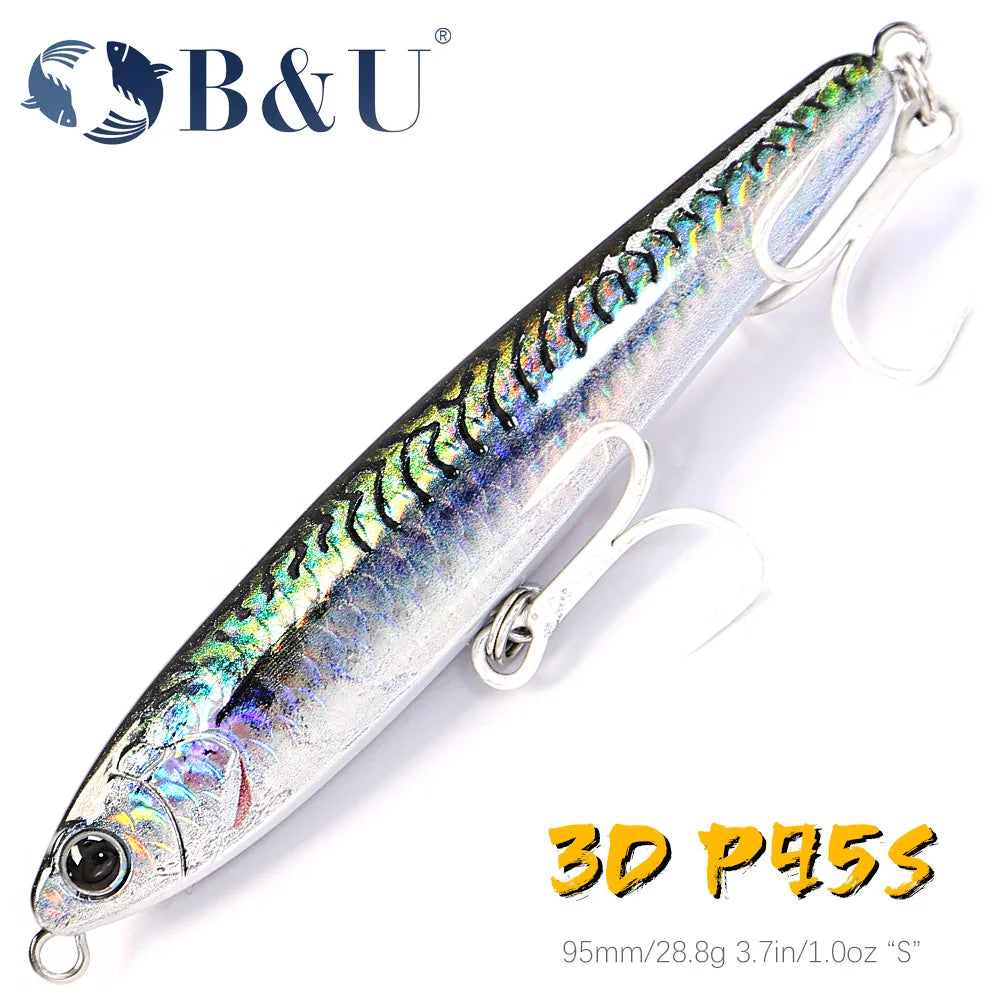 B&U Sinking Pencil Lure- Weight System- Great for Suspended Fish