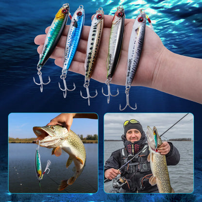 Goture Fishing Lure, Metal  Jig ,with  Single Head-Hook & Bright Body