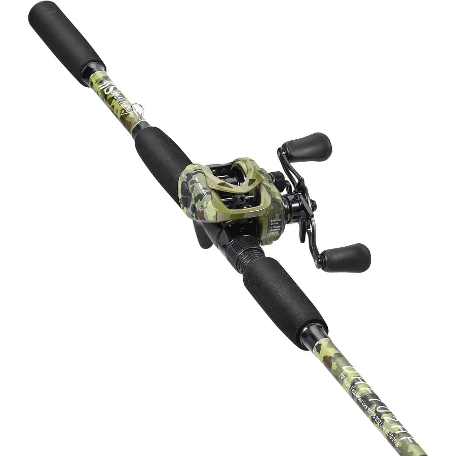 Fishing Pole, Casting Reel Combo with Durable Rod Handle- Medium Heavy for Catfish, Pike, Salmon and Steelhead 7'0