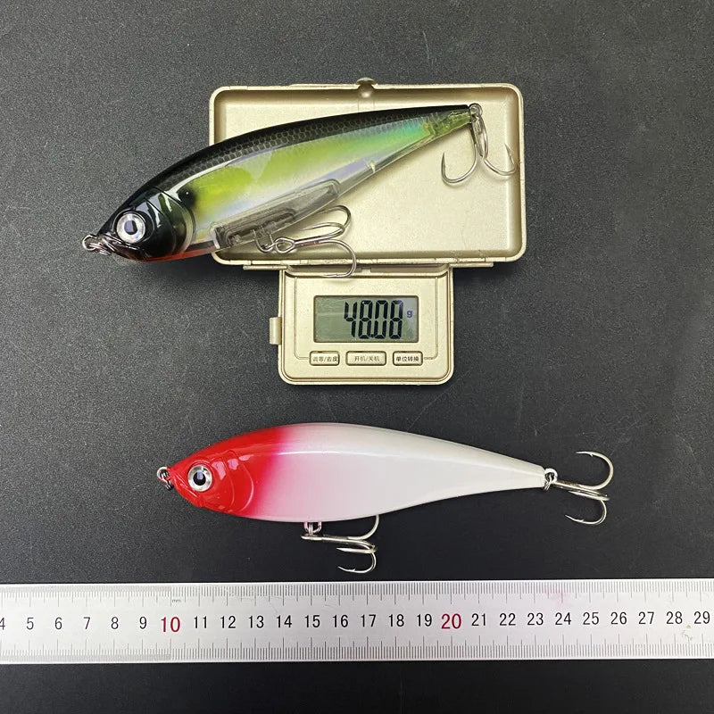 130MM 48G Pencil Fishing Lures 3D Inshore -- Hard, Floating Wobblers for Twitch Fishing