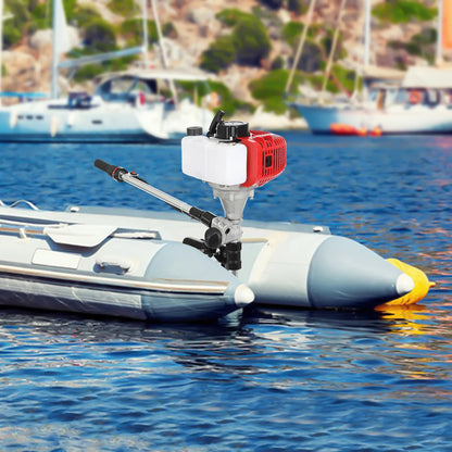 2 Stroke, 6 HP 63CC Air-cooled Gasoline Outboard Motor- Fishing Engine for  Boat, with Outboard Motor Shaft