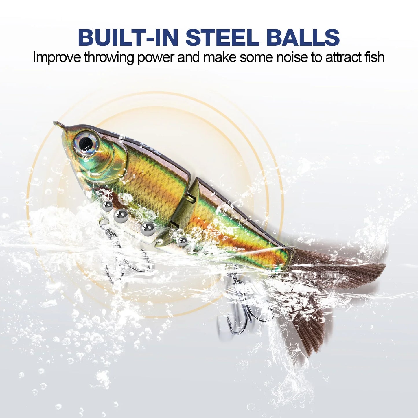 Goture MultiJointed Swimbait- 7.5g, 4pcs/set, Lifelike 3D Eyes- Hard, Mult-Jointed Swimbait