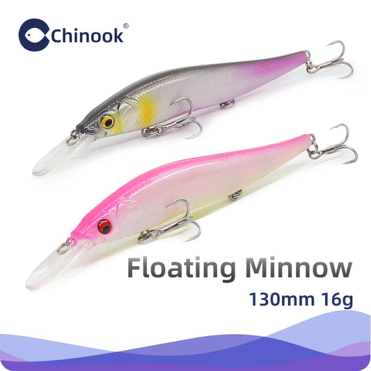 Chinook 130mm16g Minnow Jerkbait, Depth 2-3m Suspending Fishing Lure ,aka: Vision110
