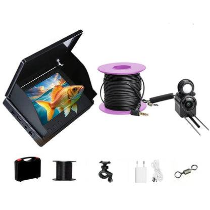 Underwater Fishing Camera 4.3 Inch IPS Monitor Ice Fishing Fish Finder 220°, Night Vision, Waterproof 15/20/30m Cable