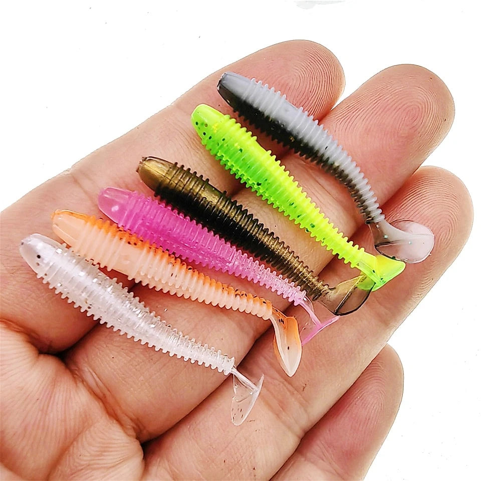 MUKUN 10PCS Micro Soft Paddletails 3.5cm 4cm 5cm for Bass, Pike, Trout, Walleye, Panfish --PERCH KILLER