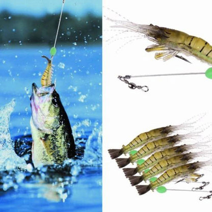 5pcs Soft  Shrimp Simulation,  Prawn Lure, pre-rigged