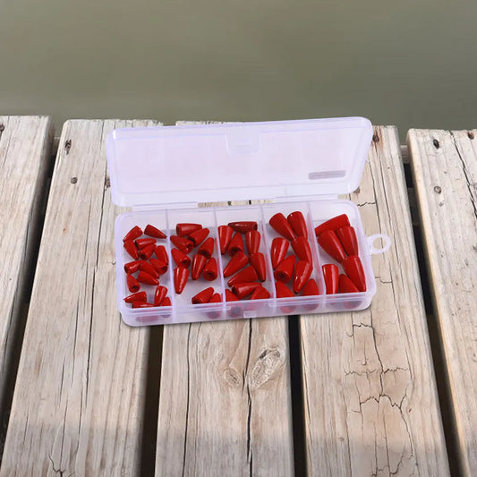 50PCs Bullet Fishing Sinkers, Worm Weights, Slip Fishing Gear Set for Bass Fishing, FOR TEXAS RIGGING