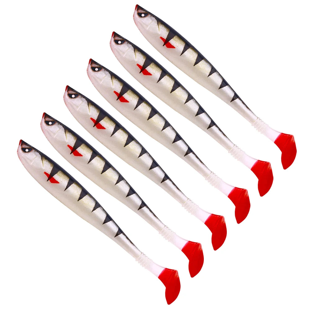 6Pcs Fishing Pike Bait 9cm Artificial Soft Bait Multifunctional Fishing Predator Lure for Saltwater Freshwater