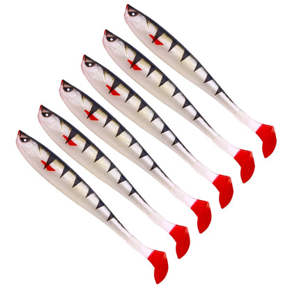 6Pcs Fishing Pike Bait 9cm Artificial Soft Bait Multifunctional Fishing Predator Lure for Saltwater Freshwater