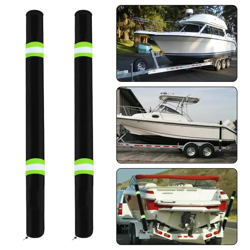 Boat Trailer Guide Pole Pads 36 Inch Reflective Marine Trailer Guide Poles Cover 2Pcs Heavy Duty Oxford Cloth Pads For Fishing/Ski Boat