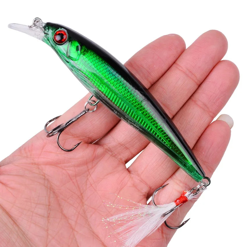 Laser Minnow- 11CM 13G Japanese Jerk-Bait - GREAT for WALLEYE, BASS, PIKE, TROUT, PERCH, CARP, CATFISH