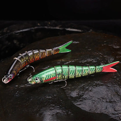 5Pcs Multi Jointed Swimbait with Treble hooks, Multi-Section Hard Bait, Sinking