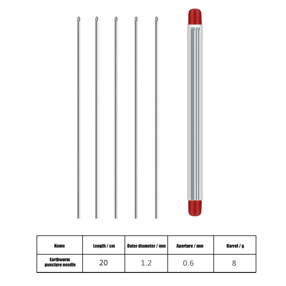 Fishing Worm Penetrating , Portable worm Hooking Needle, Stainless Steel Worm  Needles
