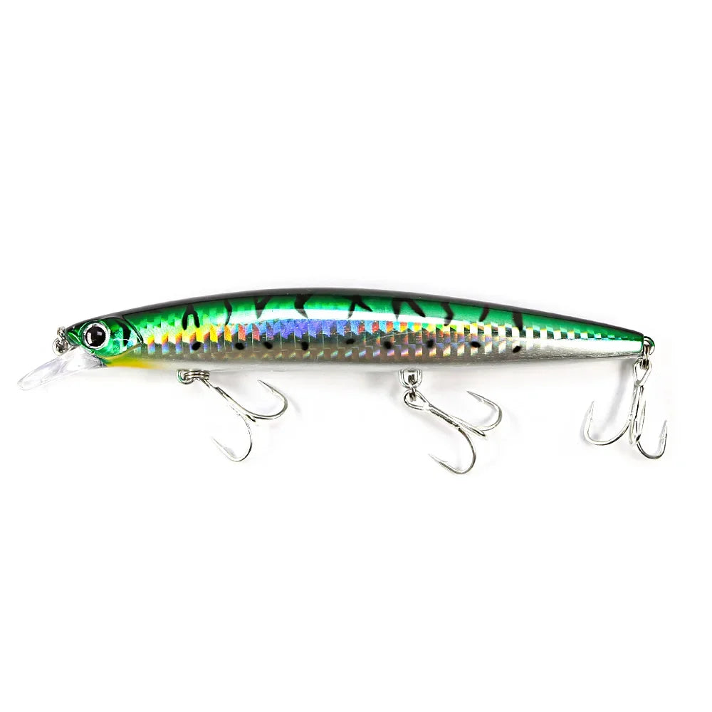 B&U 135mm 27.1g Ultra Long Casting 135S Saltwater Sinking Minnow--GREAT for Seabass, Stripers, Salmon, Steelhead, Coastal Trout, Pike, Musky & other PREDATORS