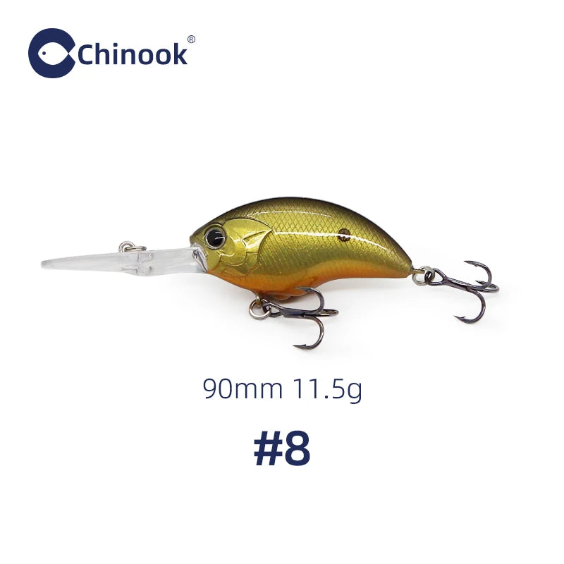 CHINOOK Crankbait - 90MM, 11.5G- Depth 1.5-2m, Medium diver