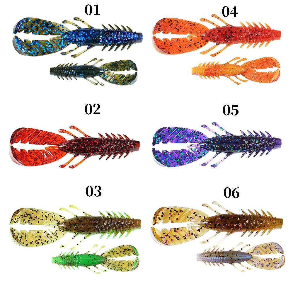 SUNMILESUNMILE 8pcs 75mm2.95inch Craw Baits,Softbats- Bass Baits