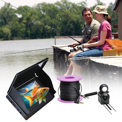 Underwater Fishing Camera 4.3 Inch IPS Monitor Ice Fishing Fish Finder 220°, Night Vision, Waterproof 15/20/30m Cable
