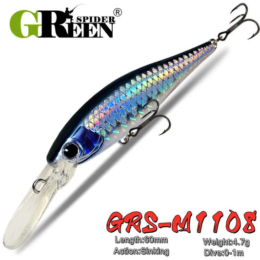 6cm 4.7g Deep Diving Crankbait for BASS, PERCH, WALLEYE, PIKE, SALMON/TROUT