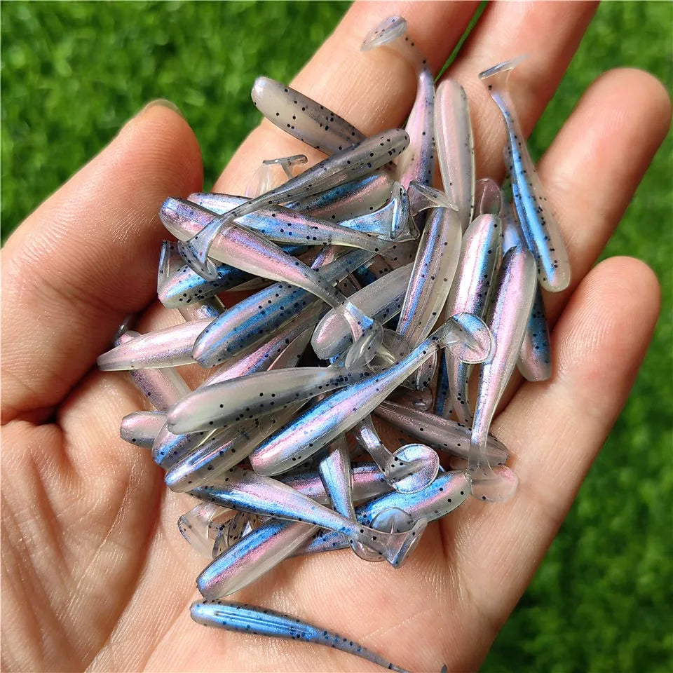MUKUN 10PCS Micro Soft Paddletails 3.5cm 4cm 5cm for Bass, Pike, Trout, Walleye, Panfish --PERCH KILLER