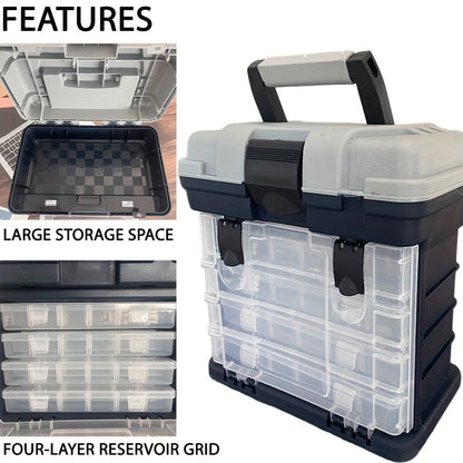 4 LAYER TACKLE BOX - INDIVIDUAL BOX EACH LAYER FOR LOTS OF STORAGE - KEEP IT ORGANISED