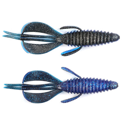 PEAK Craws Lures 6pcs 86mm Softbait for BASS! Great for Texas rigging, Carolina, Jig,or Chatterbait trailer