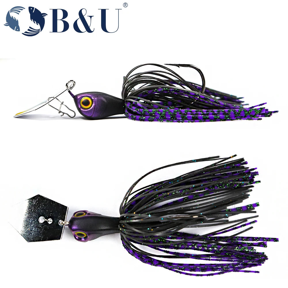 B&U 3/8oz /1/2oz Chatterbait- Bladed Jig for Bass, Pike, Walleye, Steelhead/Salmon and ALL GAMEFISH